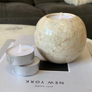 Marbled Sphere Votive Holder + Votives